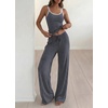 image:imageBTFBM Lounge Sets For Women 2026 Striped 2 Piece Pajama Sets Spaghetti Strap Tops Wide Leg Pants Beach Vacation OutfitsStriped Navy White