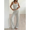 image:imageBTFBM Lounge Sets For Women 2026 Striped 2 Piece Pajama Sets Spaghetti Strap Tops Wide Leg Pants Beach Vacation OutfitsStriped White Black