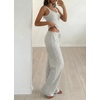 image:imageBTFBM Lounge Sets For Women 2026 Striped 2 Piece Pajama Sets Spaghetti Strap Tops Wide Leg Pants Beach Vacation OutfitsStriped White Black