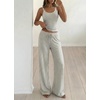 image:imageBTFBM Lounge Sets For Women 2026 Striped 2 Piece Pajama Sets Spaghetti Strap Tops Wide Leg Pants Beach Vacation OutfitsStriped White Black