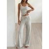 image:imageBTFBM Lounge Sets For Women 2026 Striped 2 Piece Pajama Sets Spaghetti Strap Tops Wide Leg Pants Beach Vacation OutfitsStriped White Black