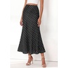 image:imageBTFBM Midi Skirts for Women 2026 Summer Spring Lightweight A Line High Waisted Wedding Guest Party Silk Long SkirtDot Black White