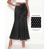 image:imageBTFBM Midi Skirts for Women 2026 Summer Spring Lightweight A Line High Waisted Wedding Guest Party Silk Long SkirtDot Black White