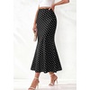 image:imageBTFBM Midi Skirts for Women 2026 Summer Spring Lightweight A Line High Waisted Wedding Guest Party Silk Long SkirtDot Black White