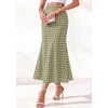 image:imageBTFBM Midi Skirts for Women 2026 Summer Spring Lightweight A Line High Waisted Wedding Guest Party Silk Long SkirtDot Green White