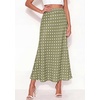 image:imageBTFBM Midi Skirts for Women 2026 Summer Spring Lightweight A Line High Waisted Wedding Guest Party Silk Long SkirtDot Green White