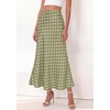 image:imageBTFBM Midi Skirts for Women 2026 Summer Spring Lightweight A Line High Waisted Wedding Guest Party Silk Long SkirtDot Green White