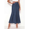 image:imageBTFBM Midi Skirts for Women 2026 Summer Spring Lightweight A Line High Waisted Wedding Guest Party Silk Long SkirtDot Navy White