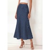 image:imageBTFBM Midi Skirts for Women 2026 Summer Spring Lightweight A Line High Waisted Wedding Guest Party Silk Long SkirtDot Navy White