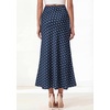 image:imageBTFBM Midi Skirts for Women 2026 Summer Spring Lightweight A Line High Waisted Wedding Guest Party Silk Long SkirtDot Navy White