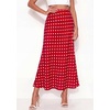 image:imageBTFBM Midi Skirts for Women 2026 Summer Spring Lightweight A Line High Waisted Wedding Guest Party Silk Long SkirtDot Red White