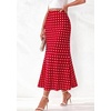 image:imageBTFBM Midi Skirts for Women 2026 Summer Spring Lightweight A Line High Waisted Wedding Guest Party Silk Long SkirtDot Red White