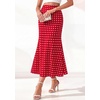 image:imageBTFBM Midi Skirts for Women 2026 Summer Spring Lightweight A Line High Waisted Wedding Guest Party Silk Long SkirtDot Red White