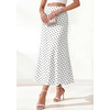 image:imageBTFBM Midi Skirts for Women 2026 Summer Spring Lightweight A Line High Waisted Wedding Guest Party Silk Long SkirtDot White Black