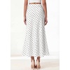 image:imageBTFBM Midi Skirts for Women 2026 Summer Spring Lightweight A Line High Waisted Wedding Guest Party Silk Long SkirtDot White Black