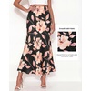 image:imageBTFBM Midi Skirts for Women 2026 Summer Spring Lightweight A Line High Waisted Wedding Guest Party Silk Long SkirtFloral Black Pink