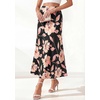 image:imageBTFBM Midi Skirts for Women 2026 Summer Spring Lightweight A Line High Waisted Wedding Guest Party Silk Long SkirtFloral Black Pink