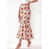 image:imageBTFBM Midi Skirts for Women 2026 Summer Spring Lightweight A Line High Waisted Wedding Guest Party Silk Long SkirtFloral White Multicolored