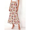 image:imageBTFBM Midi Skirts for Women 2026 Summer Spring Lightweight A Line High Waisted Wedding Guest Party Silk Long SkirtFloral White Multicolored