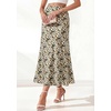 image:imageBTFBM Midi Skirts for Women 2026 Summer Spring Lightweight A Line High Waisted Wedding Guest Party Silk Long SkirtGreen Camo
