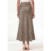 image:imageBTFBM Midi Skirts for Women 2026 Summer Spring Lightweight A Line High Waisted Wedding Guest Party Silk Long SkirtLeopard Print