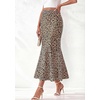 image:imageBTFBM Midi Skirts for Women 2026 Summer Spring Lightweight A Line High Waisted Wedding Guest Party Silk Long SkirtLeopard Print