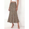 image:imageBTFBM Midi Skirts for Women 2026 Summer Spring Lightweight A Line High Waisted Wedding Guest Party Silk Long SkirtLeopard Print