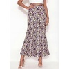 image:imageBTFBM Midi Skirts for Women 2026 Summer Spring Lightweight A Line High Waisted Wedding Guest Party Silk Long SkirtPink Green Camo