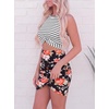 image:imageBTFBM Women 2026 Summer Dresses Sleeveless Casual Crewneck Bodycon Cutout Twist Slim Wrap Club Party Beach Mini DressStripe and Floral Black