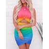 image:imageBTFBM Women 2026 Summer Dresses Sleeveless Casual Crewneck Bodycon Cutout Twist Slim Wrap Club Party Beach Mini DressTie Dye Pink Blue