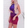 image:imageBTFBM Women 2026 Summer Dresses Sleeveless Casual Crewneck Bodycon Cutout Twist Slim Wrap Club Party Beach Mini DressTie Dye Purple Red