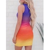 image:imageBTFBM Women 2026 Summer Dresses Sleeveless Casual Crewneck Bodycon Cutout Twist Slim Wrap Club Party Beach Mini DressTie Dye Purple Yellow
