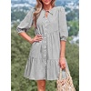 image:imageBTFBM Womens Summer Dresses 2026 Striped Mini Dress Half Sleeve Button Down Casual Flowy Beach Vacation Outfits PocketsBlack