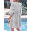 image:imageBTFBM Womens Summer Dresses 2026 Striped Mini Dress Half Sleeve Button Down Casual Flowy Beach Vacation Outfits PocketsBlack