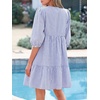 image:imageBTFBM Womens Summer Dresses 2026 Striped Mini Dress Half Sleeve Button Down Casual Flowy Beach Vacation Outfits PocketsBlue