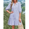 image:imageBTFBM Womens Summer Dresses 2026 Striped Mini Dress Half Sleeve Button Down Casual Flowy Beach Vacation Outfits PocketsBlue