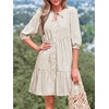 image:imageBTFBM Womens Summer Dresses 2026 Striped Mini Dress Half Sleeve Button Down Casual Flowy Beach Vacation Outfits PocketsBrown