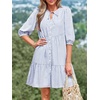 image:imageBTFBM Womens Summer Dresses 2026 Striped Mini Dress Half Sleeve Button Down Casual Flowy Beach Vacation Outfits PocketsLight Blue