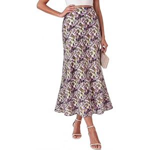 image:imageBTFBM Midi Skirts for Women 2026 Summer Spring Lightweight A Line High Waisted Wedding Guest Party Silk Long SkirtPink Green Camo