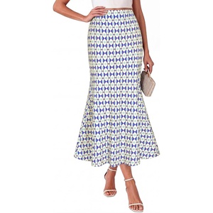 image:imageBTFBM Midi Skirts for Women 2026 Summer Spring Lightweight A Line High Waisted Wedding Guest Party Silk Long SkirtPlaid Blue
