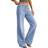 image:imageBTFBM Straight Leg Jeans for Women Stretchy Curve Appeal Pants  Front Seam Little Flare Bootcut Jean High Waisted Denim Pockets Travel Airport Outfits 2026 Trendy Fall Fashion ClothingLight Blue