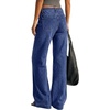 image:imageBTFBM Straight Leg Jeans for Women Stretchy Curve Appeal Pants  Front Seam Little Flare Bootcut Jean High Waisted Denim Pockets Travel Airport Outfits 2026 Trendy Fall Fashion ClothingDark Blue