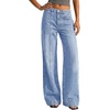 image:imageBTFBM Straight Leg Jeans for Women Stretchy Curve Appeal Pants  Front Seam Little Flare Bootcut Jean High Waisted Denim Pockets Travel Airport Outfits 2026 Trendy Fall Fashion ClothingLight Blue