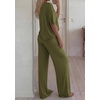 image:imageBTFBM Womens 2 Piece Outfits Casual Short Sleeve Lounge Set Summer Fashion 2026 Tracksuits Matching Sets Travel ClothesArmy Green