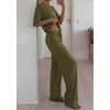 image:imageBTFBM Womens 2 Piece Outfits Casual Short Sleeve Lounge Set Summer Fashion 2026 Tracksuits Matching Sets Travel ClothesArmy Green