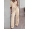 image:imageBTFBM Womens 2 Piece Outfits Casual Short Sleeve Lounge Set Summer Fashion 2026 Tracksuits Matching Sets Travel ClothesBeige