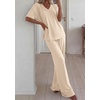 image:imageBTFBM Womens 2 Piece Outfits Casual Short Sleeve Lounge Set Summer Fashion 2026 Tracksuits Matching Sets Travel ClothesBeige