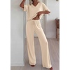 image:imageBTFBM Womens 2 Piece Outfits Casual Short Sleeve Lounge Set Summer Fashion 2026 Tracksuits Matching Sets Travel ClothesBeige