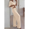 image:imageBTFBM Womens 2 Piece Outfits Casual Short Sleeve Lounge Set Summer Fashion 2026 Tracksuits Matching Sets Travel ClothesBeige