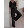 image:imageBTFBM Womens 2 Piece Outfits Casual Short Sleeve Lounge Set Summer Fashion 2026 Tracksuits Matching Sets Travel ClothesBlack